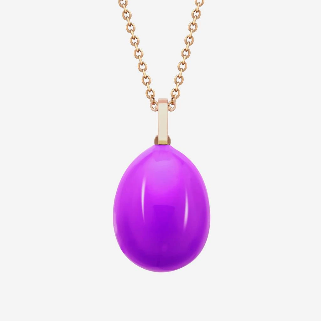 商品FABERGE|Fabergé Essence 18K Rose Gold and Neon Purple Lacquer Pendant 1818FP3110/1P,价格¥15197,第1张图片