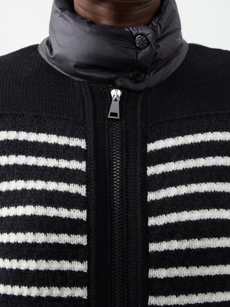 商品Moncler|High-neck striped down-back knitted cardigan,价格¥3718,第3张图片详细描述
