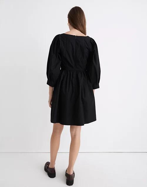 Poplin Puff-Sleeve Mini Dress商品第3张图片规格展示