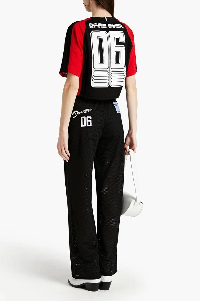 商品Alexander McQueen|Cropped mesh-paneled appliquéd printed woven top,价格¥283,第1张图片