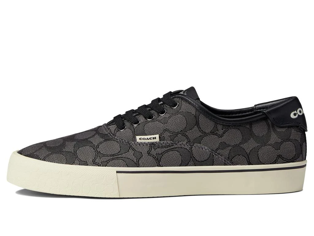 商品Coach|Signature Jacquard Leather Lace-Up Skate Sneaker,价格¥733,第4张图片详细描述