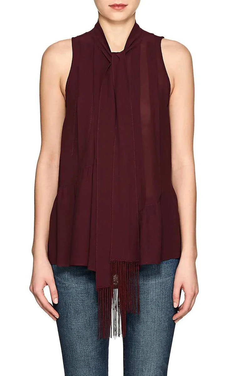商品Derek Lam|Silk Chiffon Trapeze Peplum Top,价格¥1136,第1张图片