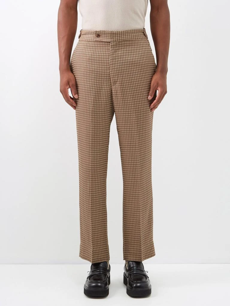商品Needles|Pleated tile-jacquard trousers,价格¥2398,第1张图片