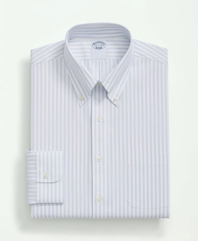 商品Brooks Brothers|Stretch Supima® Cotton Non-Iron Poplin Polo Button Down Collar Track Striped Dress Shirt,价格¥496,第4张图片详细描述