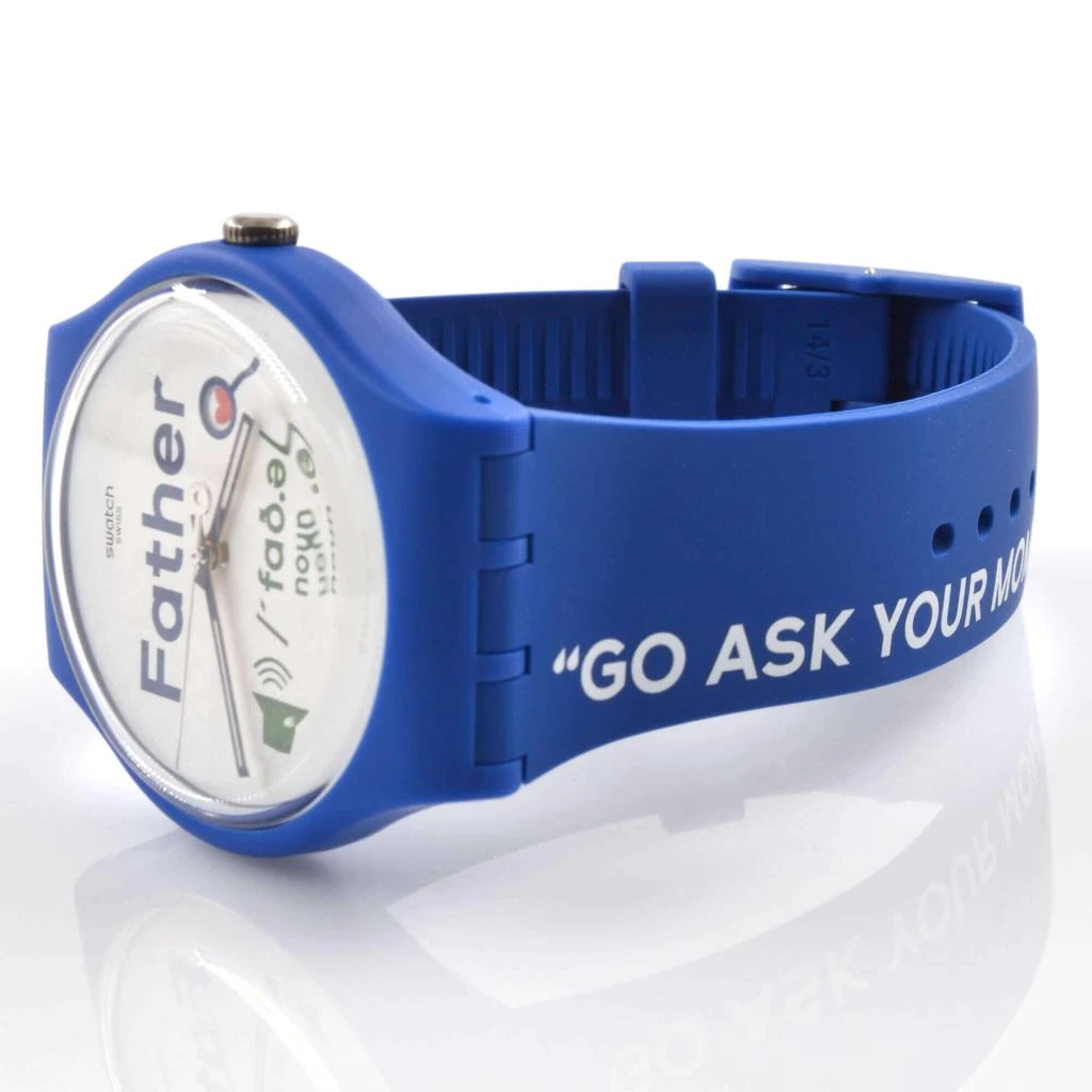 商品Swatch|Swatch Men's Watch - All About Dad White Dial Blue Silicone Strap Quartz | SO29Z704,价格¥635,第2张图片详细描述