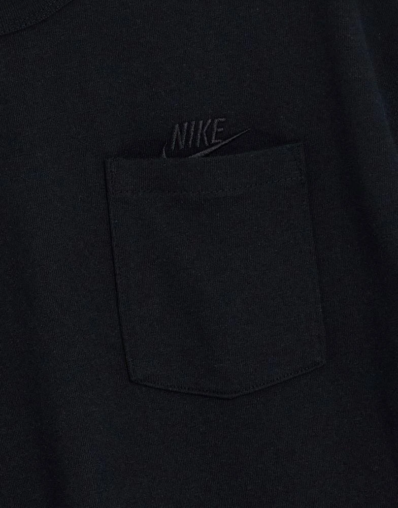 商品NIKE|Nike Premium Essentials oversized t-shirt with chest pocket in black,价格¥254,第2张图片详细描述