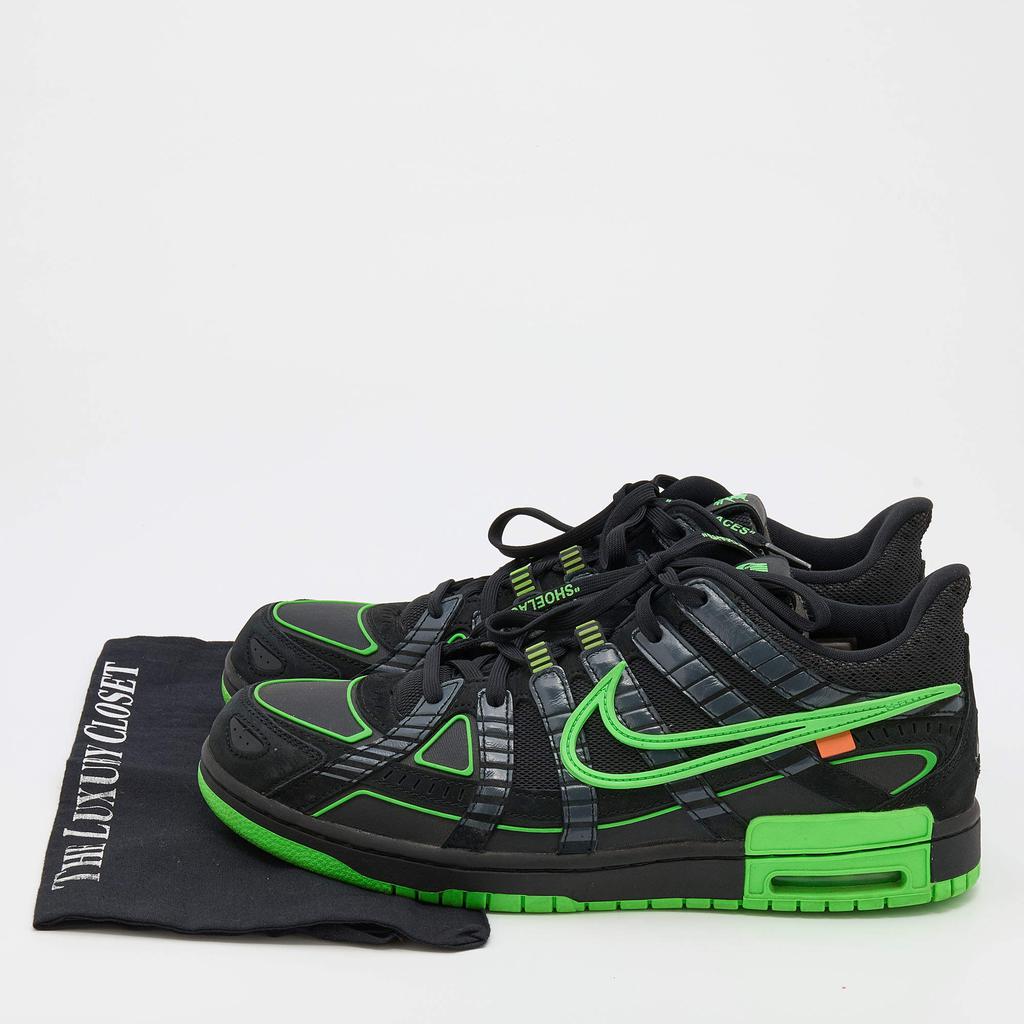 Off-White x Nike Black/Green Mesh and Leather Rubber Dunk Sneakers Size 46商品第9张图片规格展示