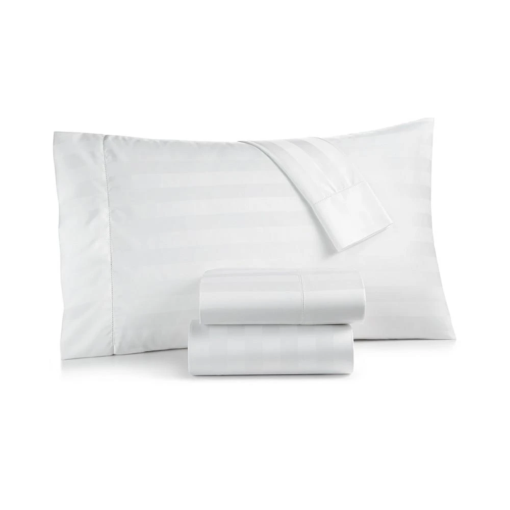 商品Charter Club|1.5" Stripe 550 Thread Count 100% Supima Cotton Fitted Sheet, Queen, Created for Macy's,价格¥245,第2张图片详细描述