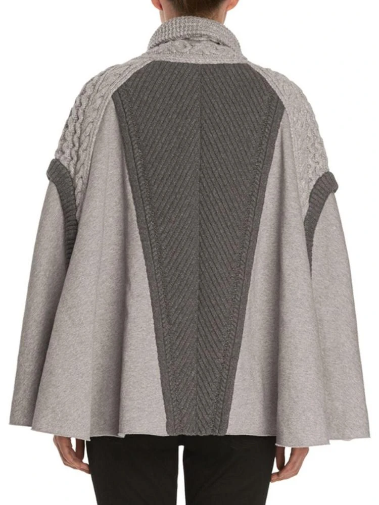 商品Burberry|Cable-Knit Panelled Poncho,价格¥5922,第2张图片详细描述