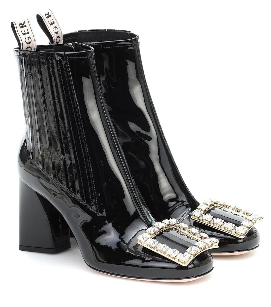 商品Roger Vivier|Très Vivier Strass patent leather ankle boots,价格¥11999,第1张图片