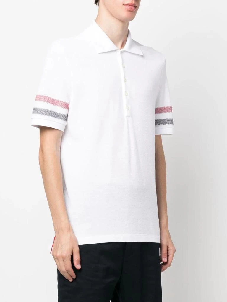 商品Thom Browne|THOM BRWONE MEN SHORT SLEEVE POLO IN TEXTURED COTTON W/ ENG RWB STRIPE,价格¥2704,第1张图片