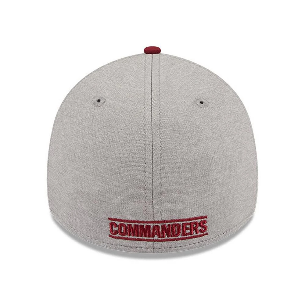 商品New Era|Men's Heather Gray, Burgundy Washington Commanders Striped 39THIRTY Flex Hat,价格¥253,第2张图片详细描述