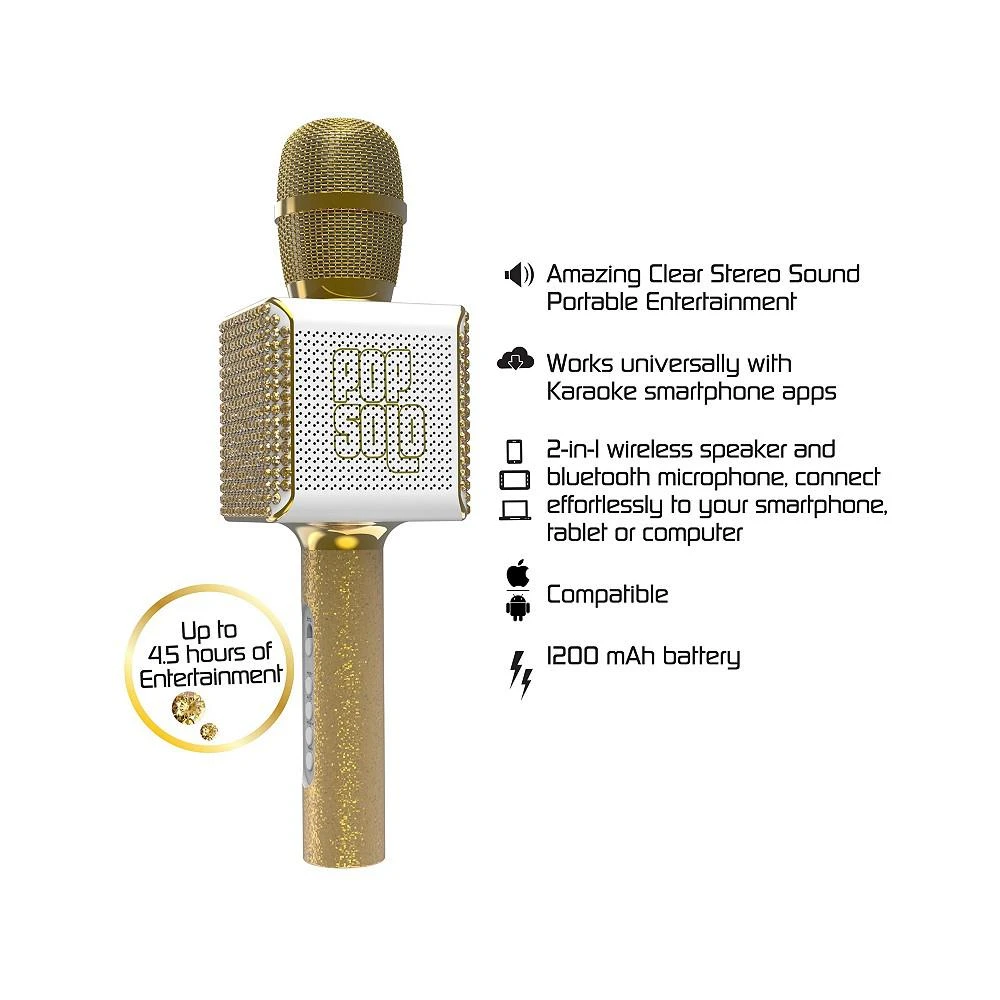 Pop Solo Bling Bluetooth Karaoke Microphone with Smartphone Holder 商品