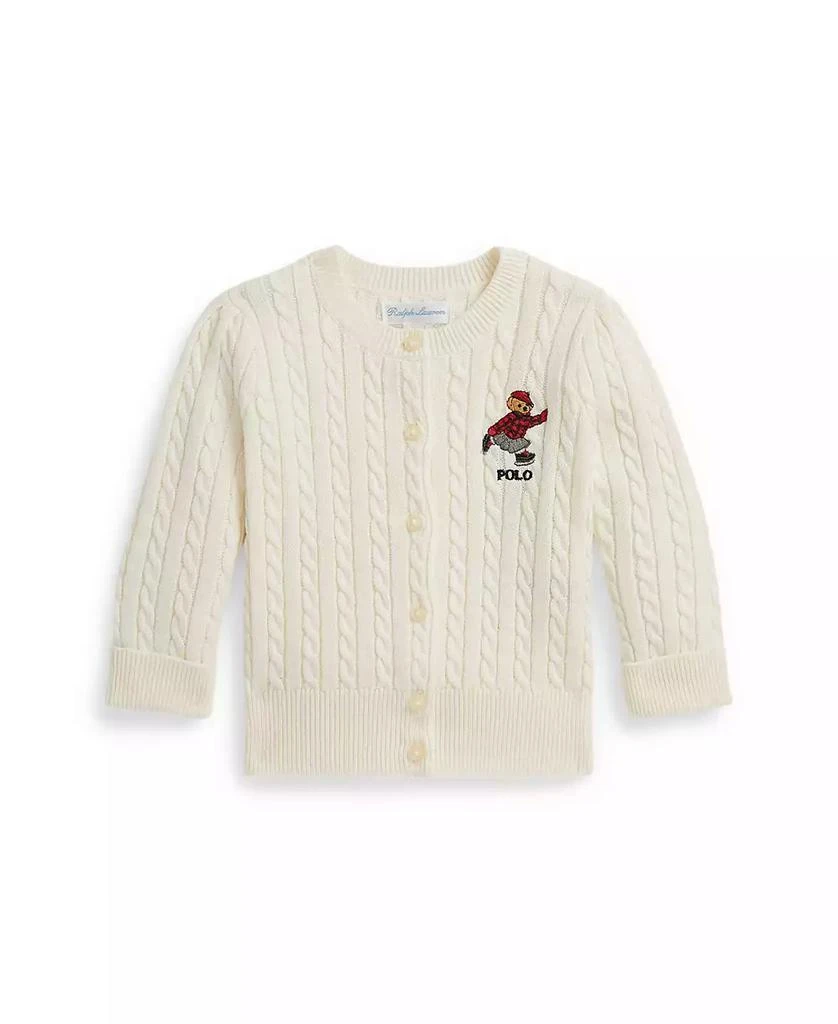 商品Ralph Lauren|Baby Girls Bear Mini-Cable Knit Sweater,价格¥439,第1张图片