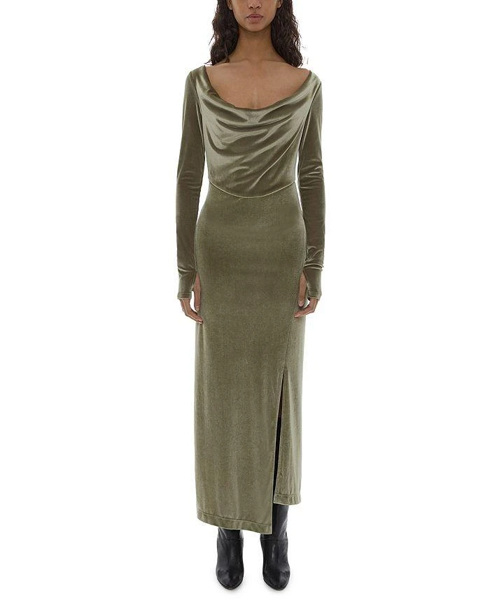 Draped Velvet Maxi Dress 商品