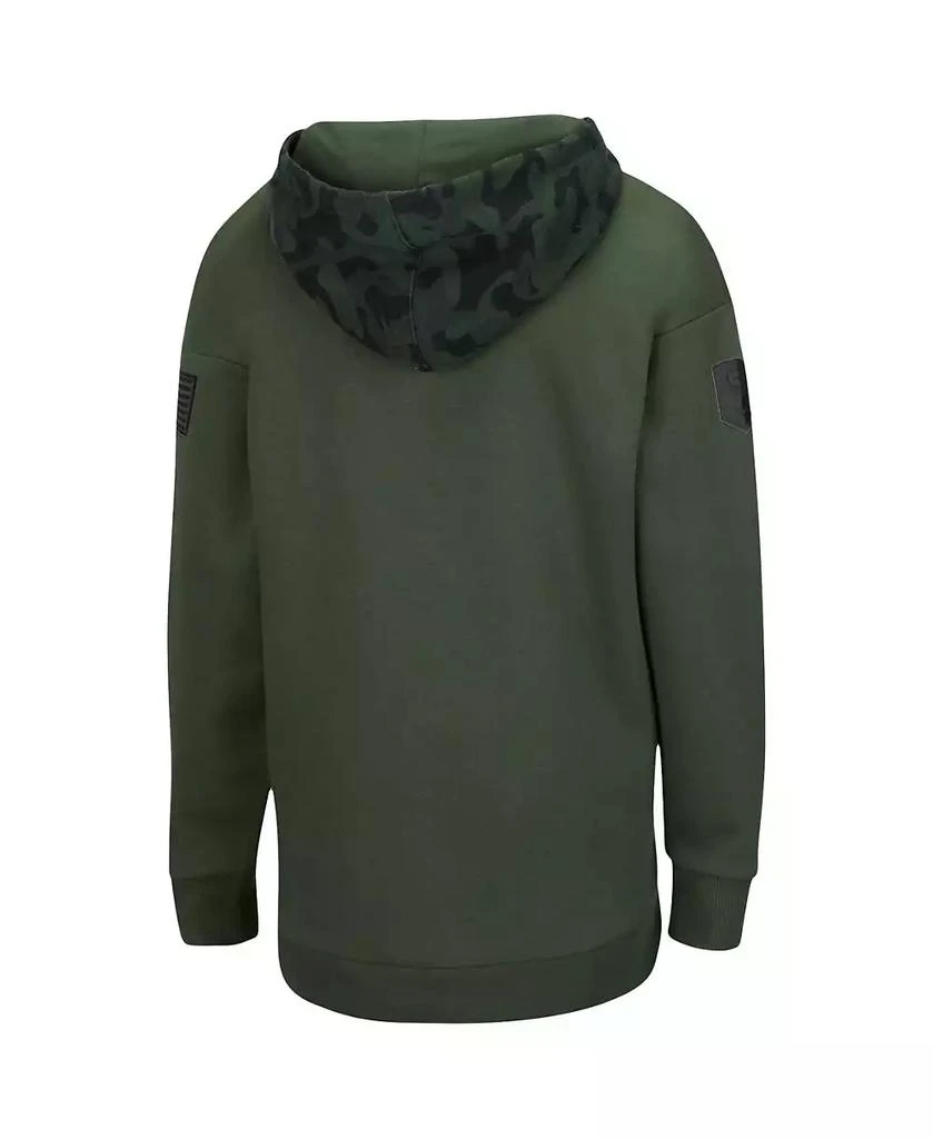 商品Colosseum|Women's Olive and Camo Nebraska Huskers OHT Military-Inspired Appreciation Extraction Chevron Pullover Hoodie,价格¥338,第3张图片详细描述