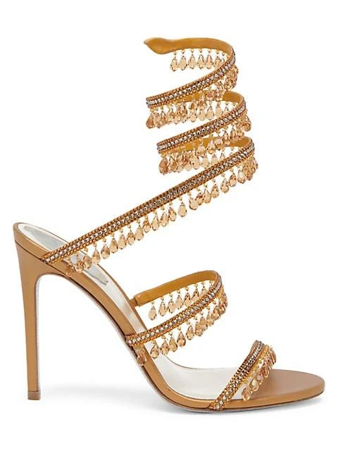商品Rene Caovilla|Chandelier Embellished Leather Wrap Sandals,价格¥7594,第1张图片