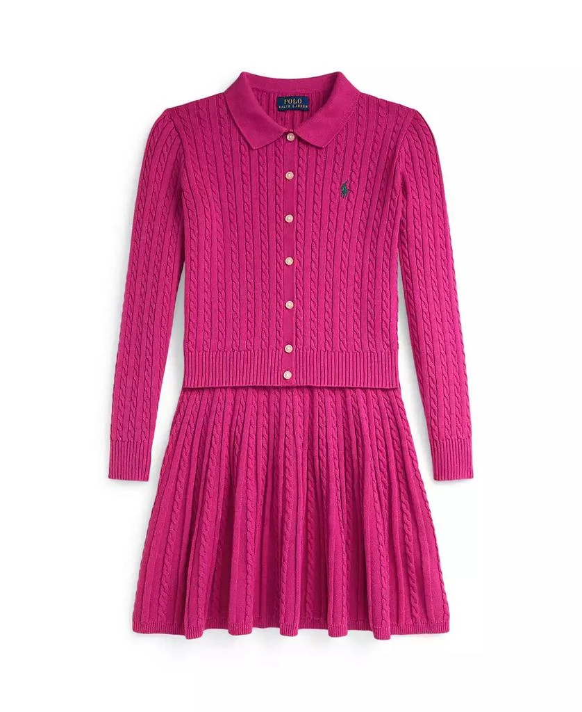 商品Ralph Lauren|Girls 7-16 Cotton Polo Cardigan Sweater and Skirt, 2-Piece Set,价格¥594,第4张图片详细描述