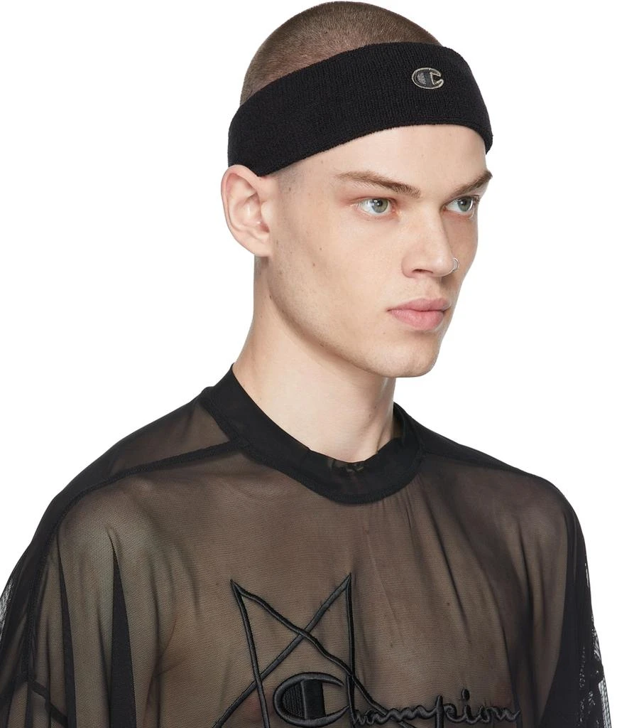 商品Rick Owens|Black Champion Edition Cotton Headband,价格¥309,第2张图片详细描述