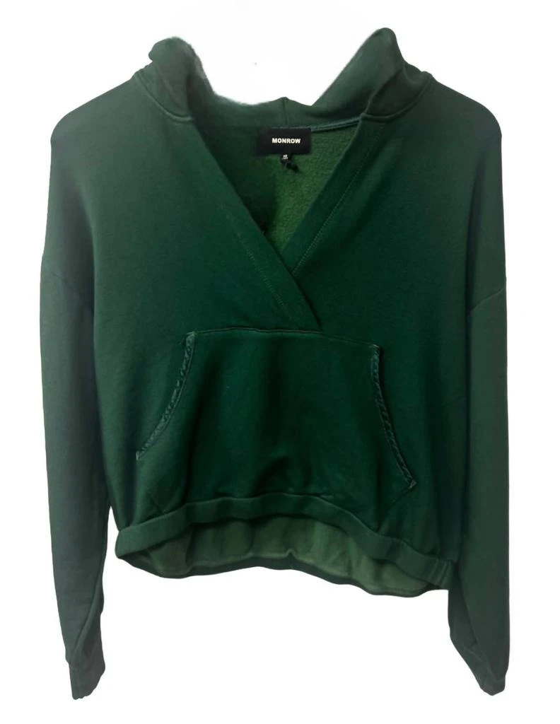 商品Monrow|Hooded Sweatshirt In Evergreen,价格¥1023,第1张图片