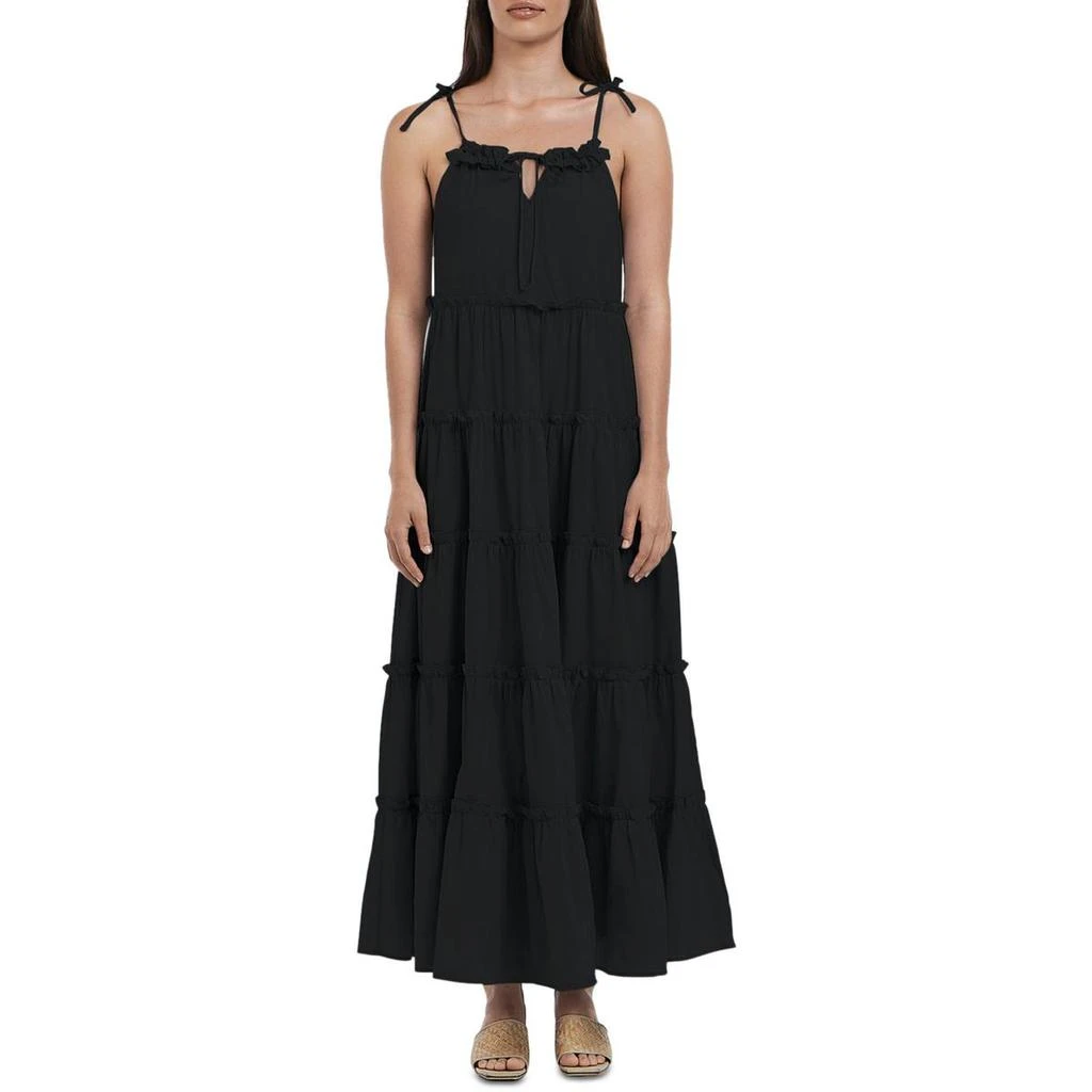 商品Charlie Holiday|Charlie Holiday Senorita Women's Chiffon Ruffle Trim Semi-Sheer Maxi Dress,价格¥131,第1张图片