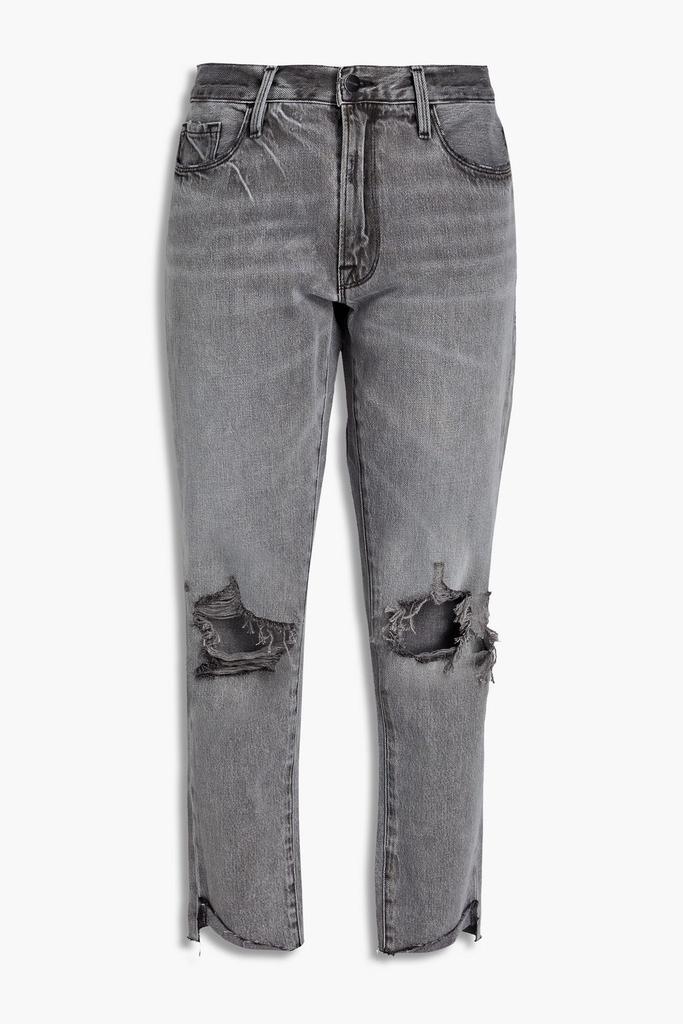 La Garcon distressed mid-rise boyfriend jeans商品第3张图片规格展示