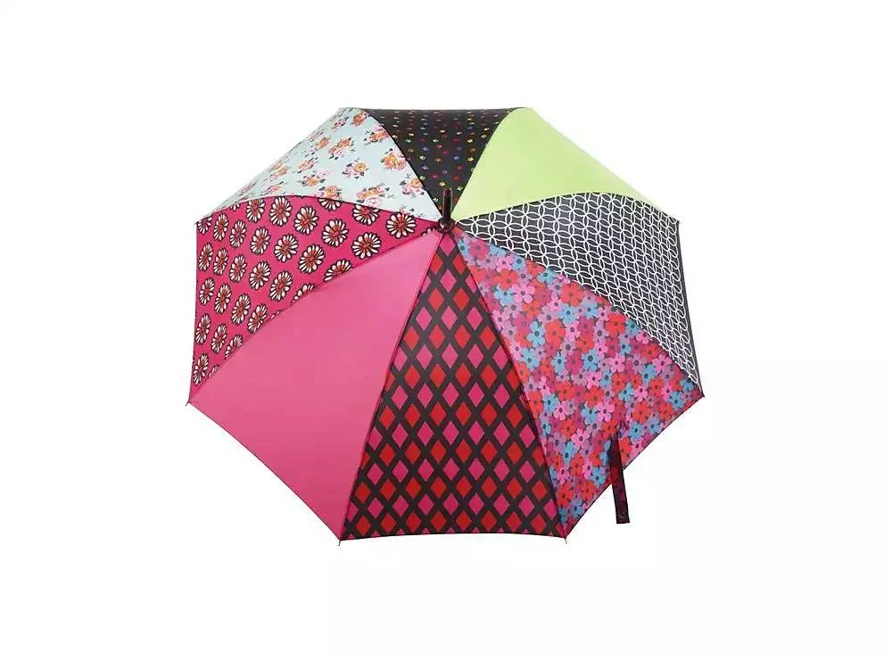 商品Totes|Patchwork Auto Open Stick Umbrella,价格¥260,第2张图片详细描述