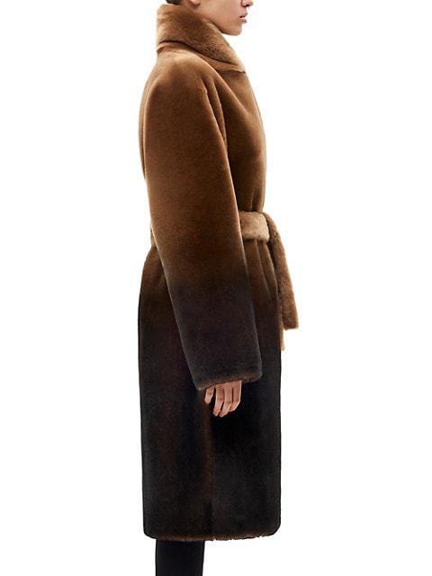 Long Belted Shearling Coat商品第3张图片规格展示