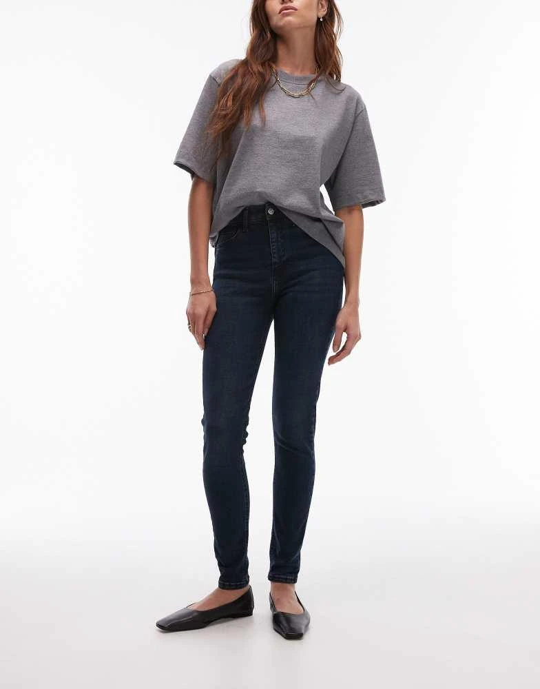 商品Topshop|Topshop high rise Jamie jeans in blue black,价格¥406,第1张图片