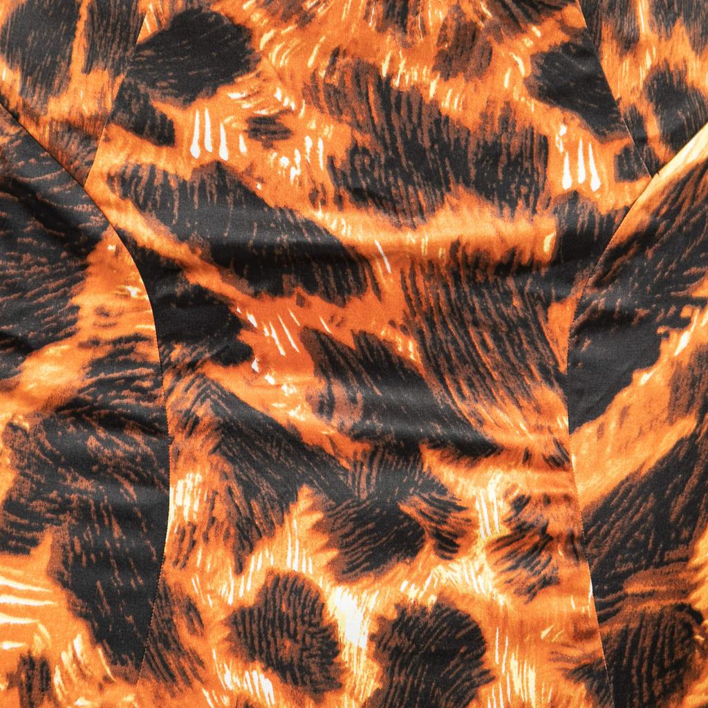 Just Cavalli Orange and Black Printed Flared Hem Skirt S商品第3张图片规格展示