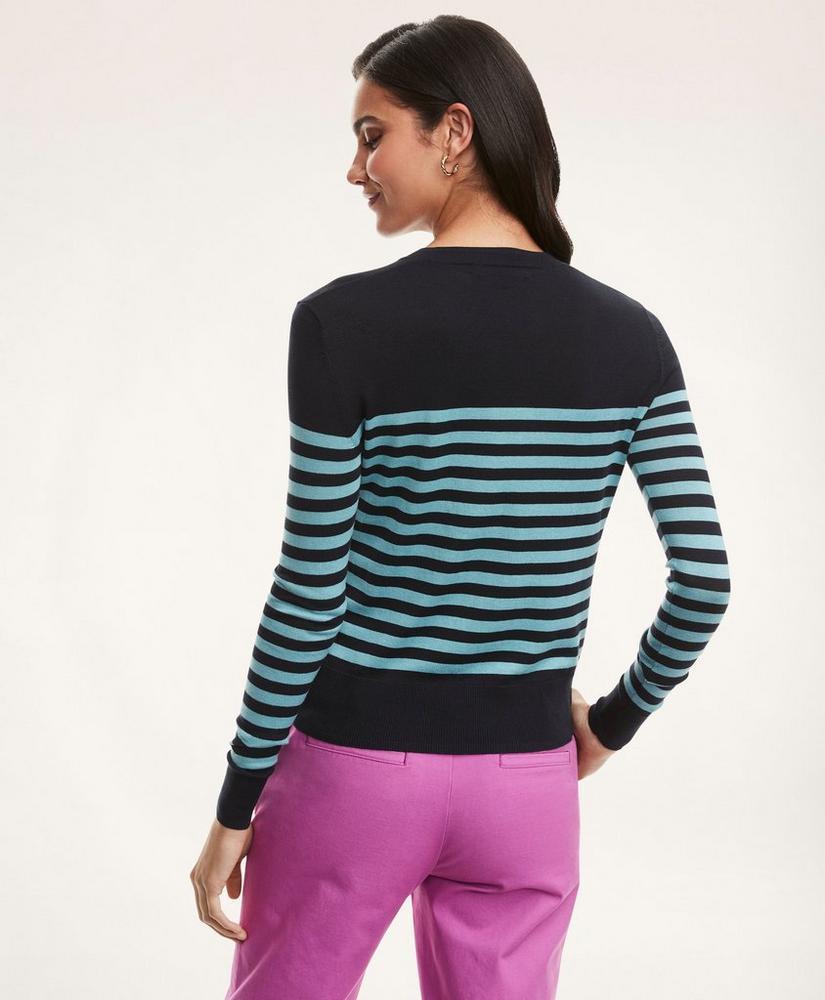 Silk Cotton Mariner Striped Swan Sweater商品第3张图片规格展示