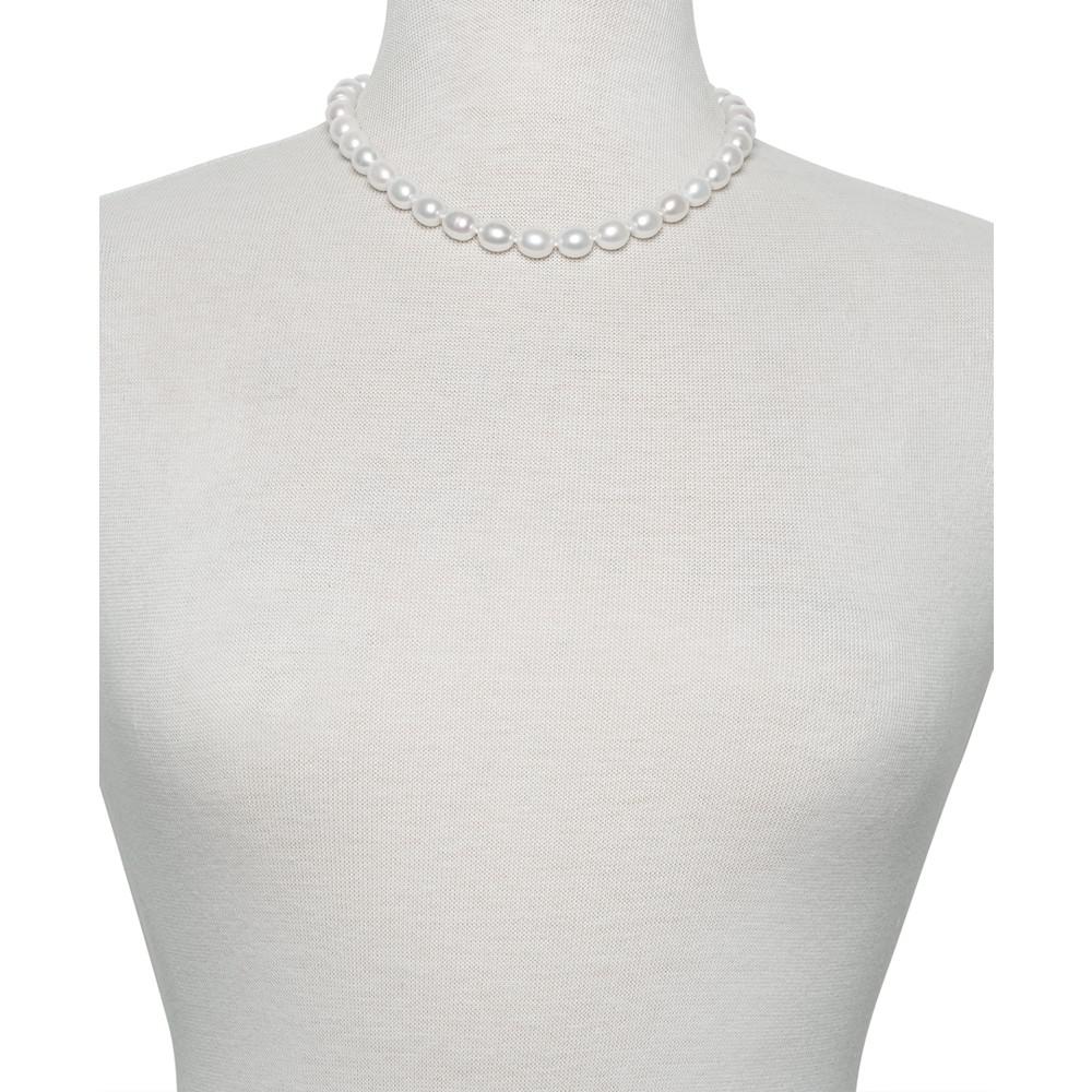 Cultured Freshwater Oval Pearl (10 -11mm) 17-1/2" Collar Necklace商品第2张图片规格展示