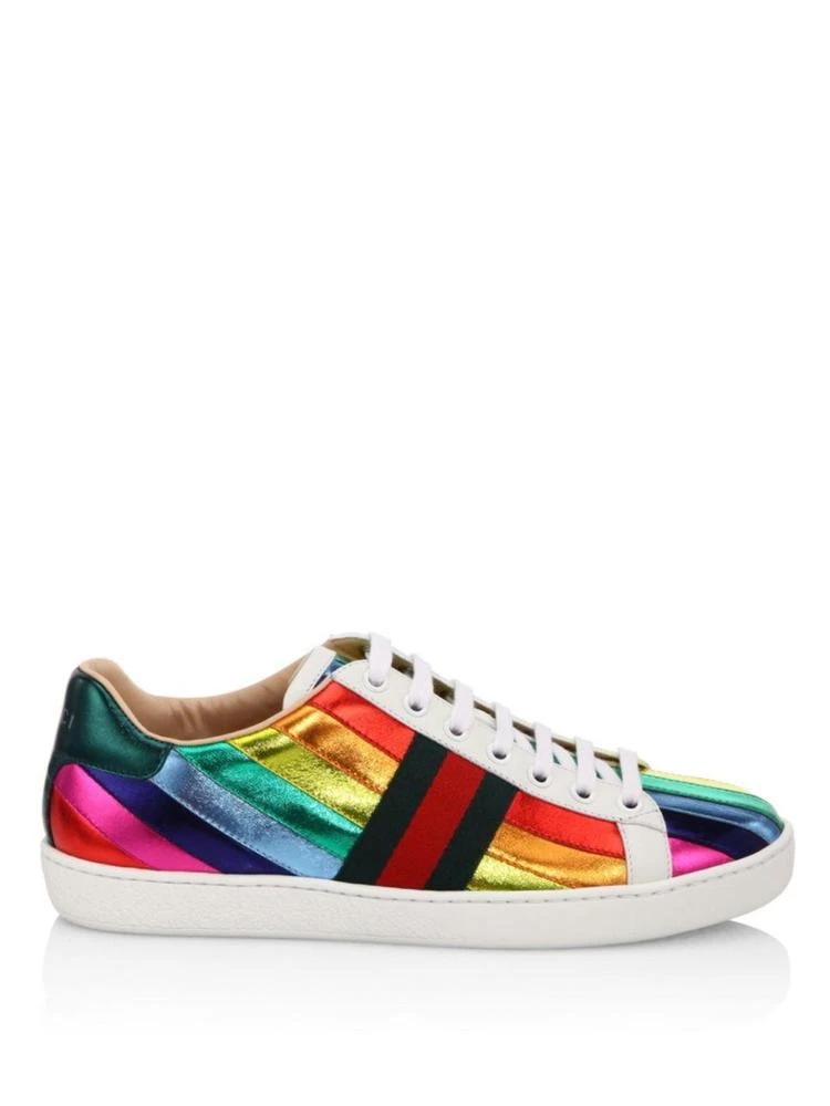 商品Gucci|New Ace Metallic Rainbow Sneakers,价格¥4650,第5张图片详细描述