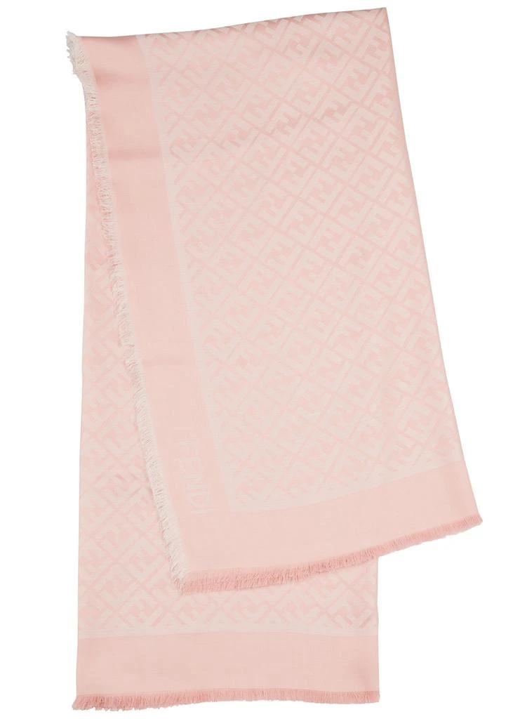 商品Fendi|Light pink FF-jacquard silk-blend scarf,价格¥3675,第1张图片