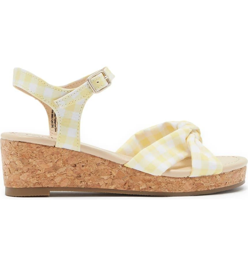 商品Nordstrom|Kids' Nordstrom Rack Keegan Gingham Wedge Sandal,价格¥62,第3张图片详细描述