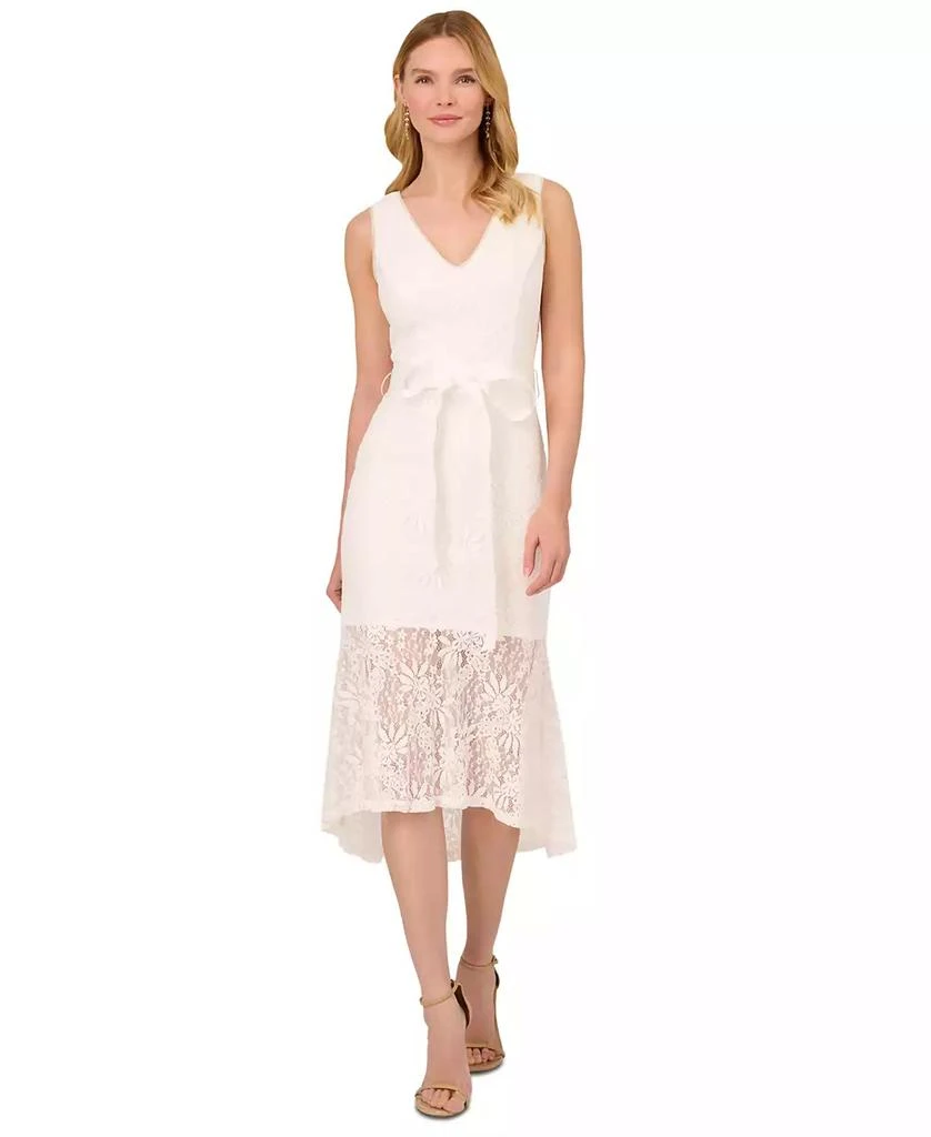 商品Adrianna Papell|Women's Lace Flounce Midi Dress,价格¥423,第1张图片