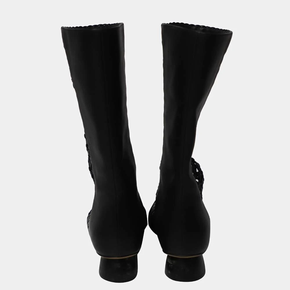 商品[二手商品] Salvatore Ferragamo|Salvatore Ferragamo Black Nappa Leather Tarsina 30 Boots Size UK5.5,价格¥3716,第4张图片详细描述
