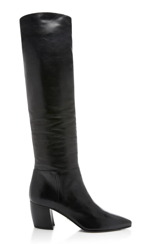 商品Prada|Prada - Leather Knee Boots - Black - IT 35 - Moda Operandi,价格¥10244,第1张图片