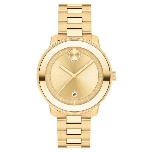 商品Movado|Bold Verso Quartz Gold Dial Ladies Watch 3600871,价格¥4349,第1张图片