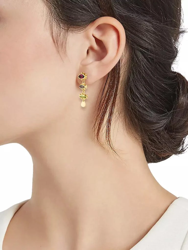商品Room Service|Bindi Blessing 24K-Gold-Plated &amp; Multi-Gemstone Evil Eye Drop Earrings,价格¥1814,第2张图片详细描述