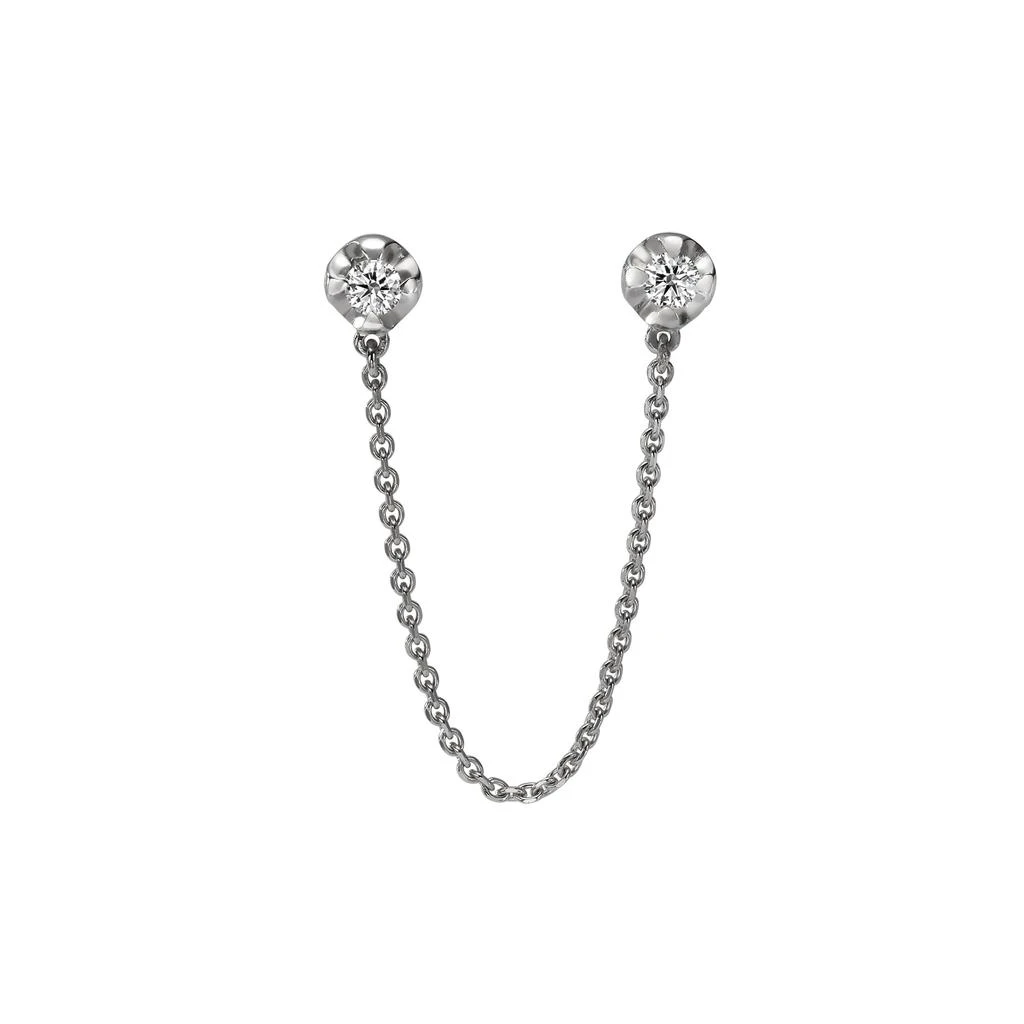 商品AME|Âme Q 18K White Gold, Lab-Grown Diamond Double Stud Earring,价格¥6876,第1张图片