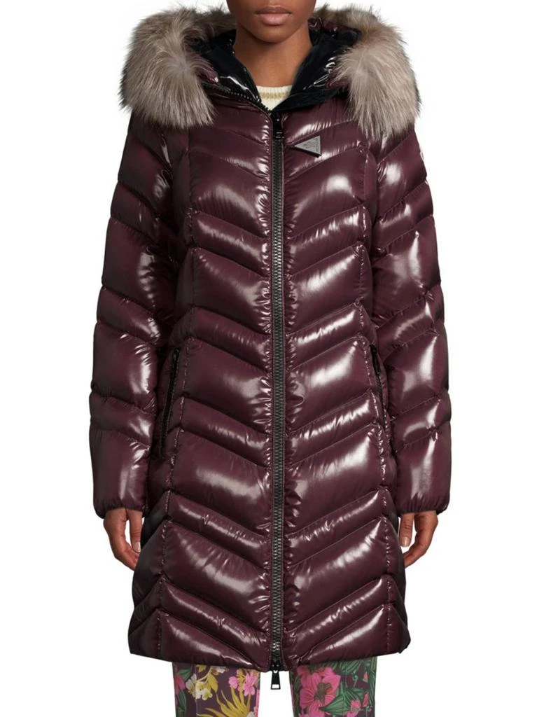 商品Moncler|Moncler - Fulmar Chevron Fur-Trim Hooded Coat,价格¥15263,第1张图片