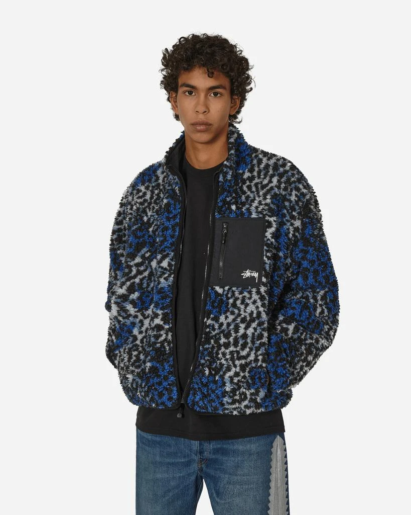 商品STUSSY|Sherpa Reversible Jacket Blue Leopard,价格¥1741,第1张图片