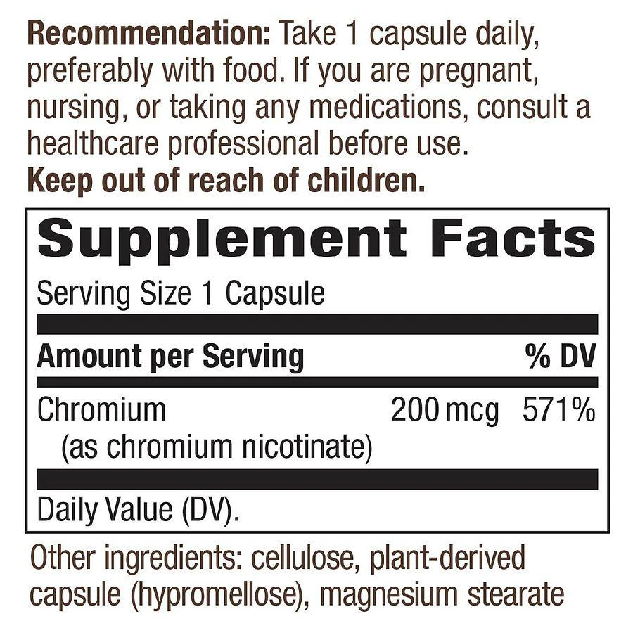 商品Nature's Way|GTF Chromium Polynicotinate Vegan Capsules,价格¥67,第2张图片详细描述