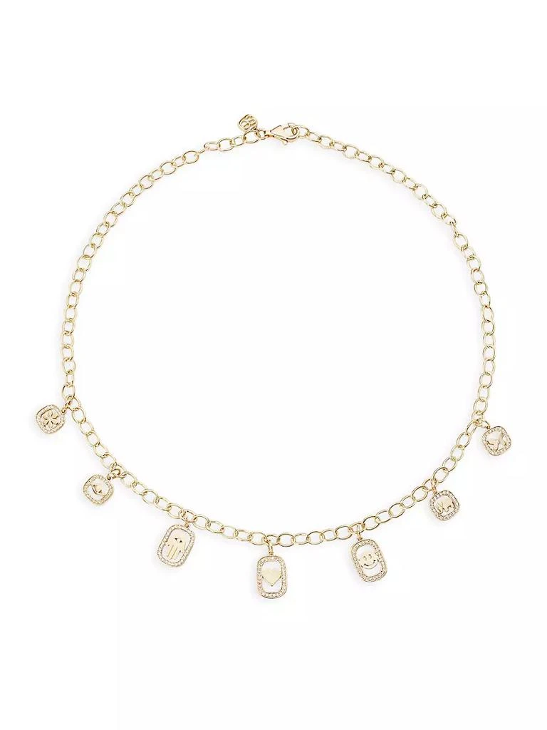 商品Sydney Evan|Small Open Icon 14K Gold & Diamond Charm Necklace,价格¥38078,第1张图片