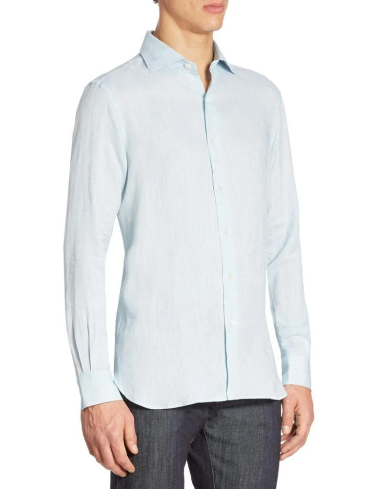 商品Zegna|Solid Long-Sleeve Shirt,价格¥1415,第3张图片详细描述