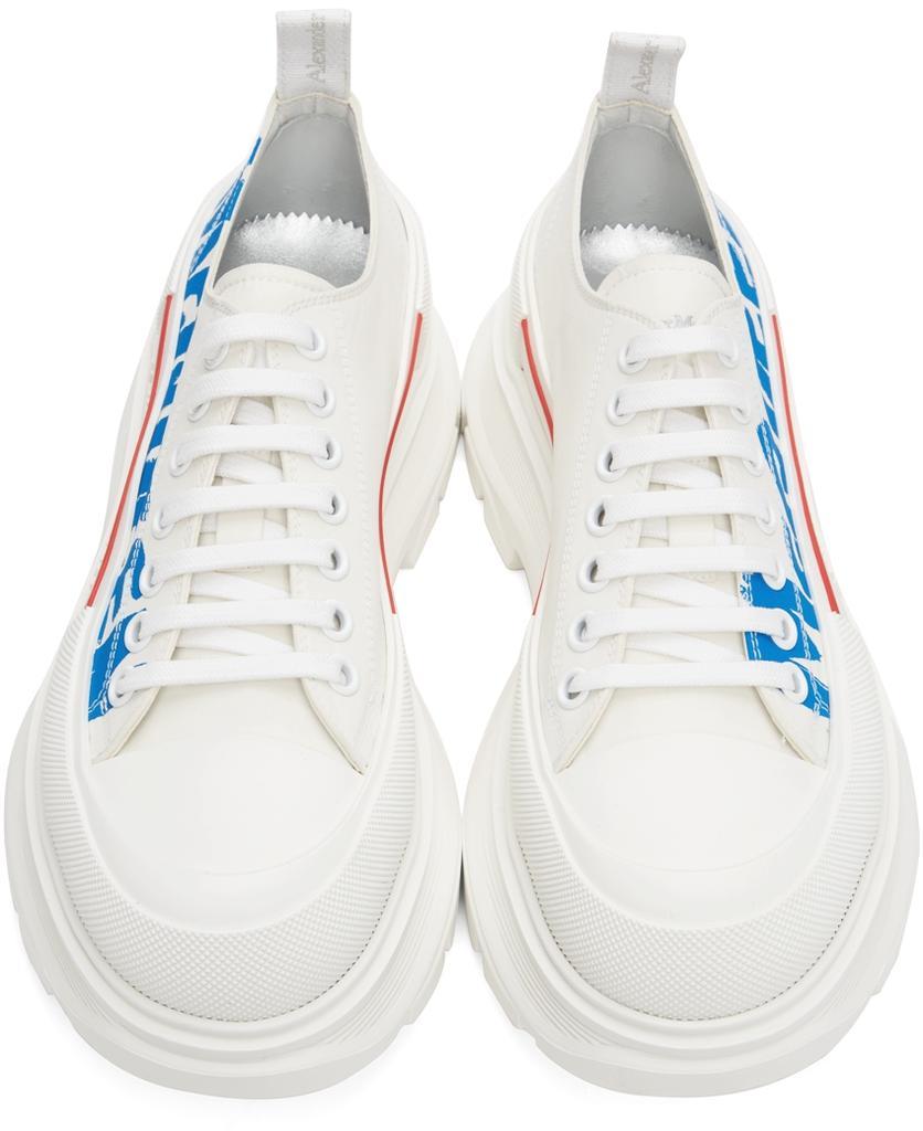 商品Alexander McQueen|White & Blue Tread Slick Graffiti Sneakers,价格¥5803,第7张图片详细描述