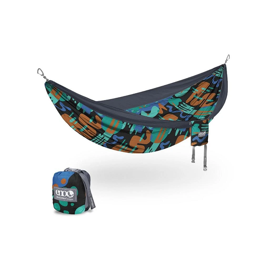 商品ENO|DoubleNest Hammock - Lightweight, Portable, 1 to 2 Person Hammock - For Camping, Hiking, Backpacking, Travel, a Festival, or the Beach - Lagoon/Charcoal,价格¥632,第1张图片