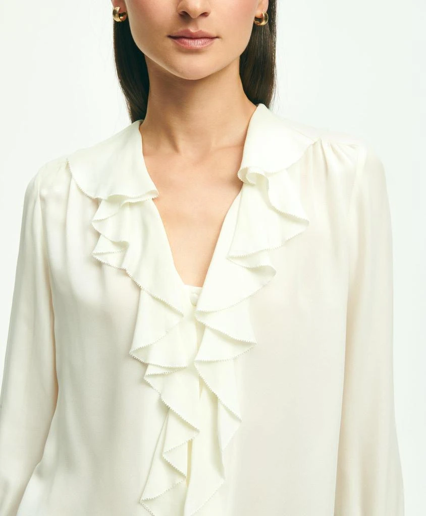 商品Brooks Brothers|Silk Georgette Ruffled Blouse,价格¥1234,第5张图片详细描述