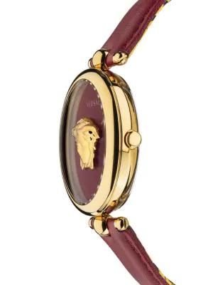 39MM Medusa Goldtone Stainless Steel & Leather Strap Watch商品第2张图片规格展示